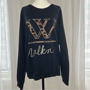 WLKN Crew Neck Black Leopard size Medium
